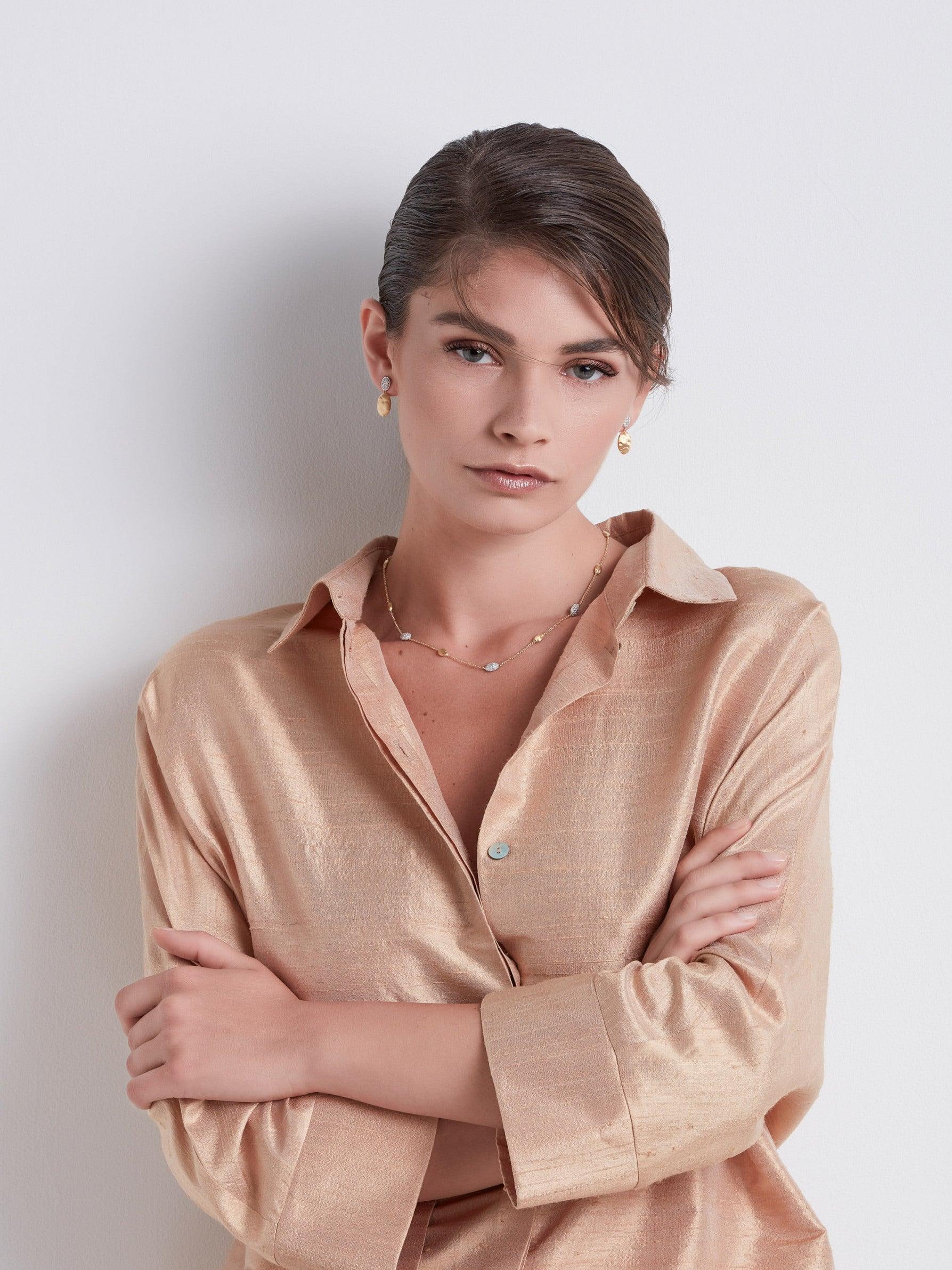 Marco Bicego Siviglia 18k Gold Diamond Earrings 2 Drop - Orsini Jewellers