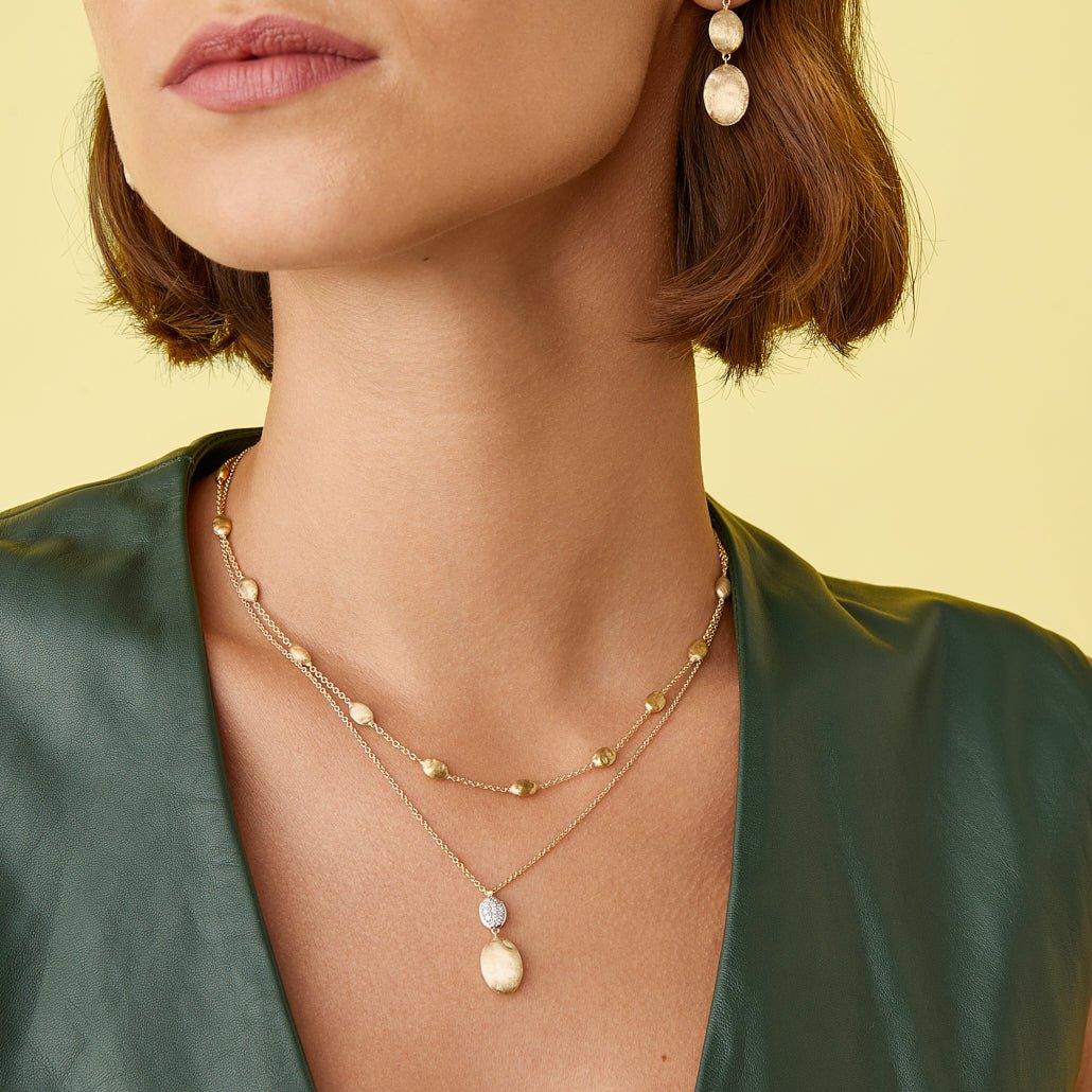 Marco Bicego Siviglia 18k Gold Diamond Necklace 2 Drop - Orsini Jewellers