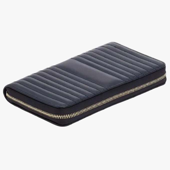 Maria Navy Coloured Medium Zip Jewellery Portfolio by Wolf - Orsini Jewellers