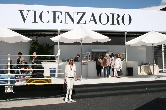 Sarah at the Vicenza Jewellery Fair in Italy