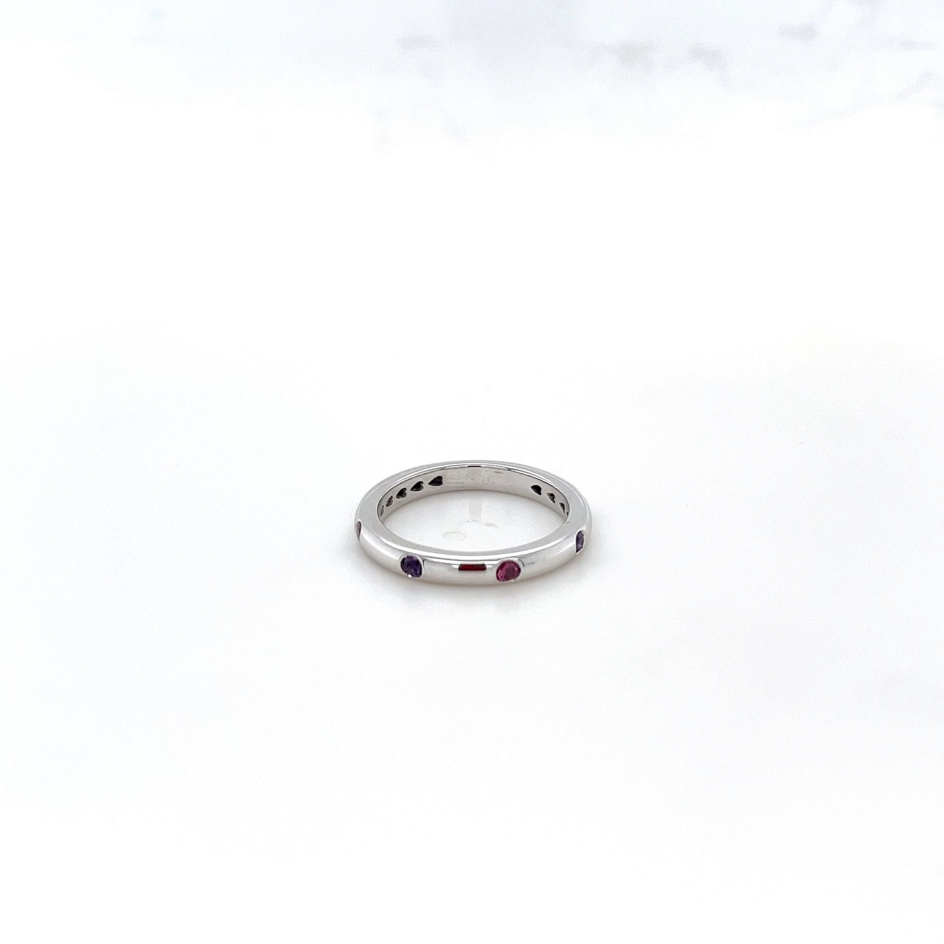 Tirisi White Gold Band Amethysts and Rhodolites - Orsini Jewellers