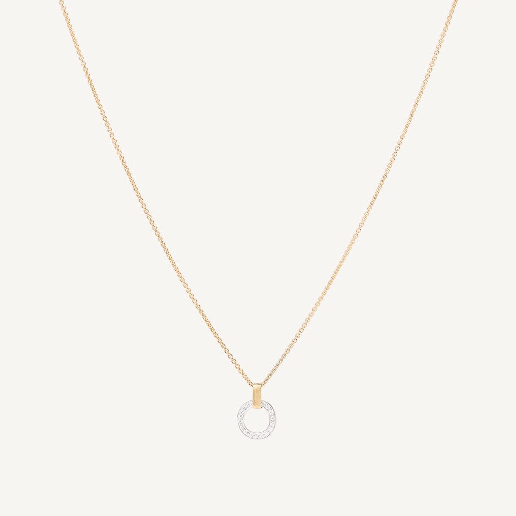 Marco Bicego 18kt gold pendant necklace with diamond studded link