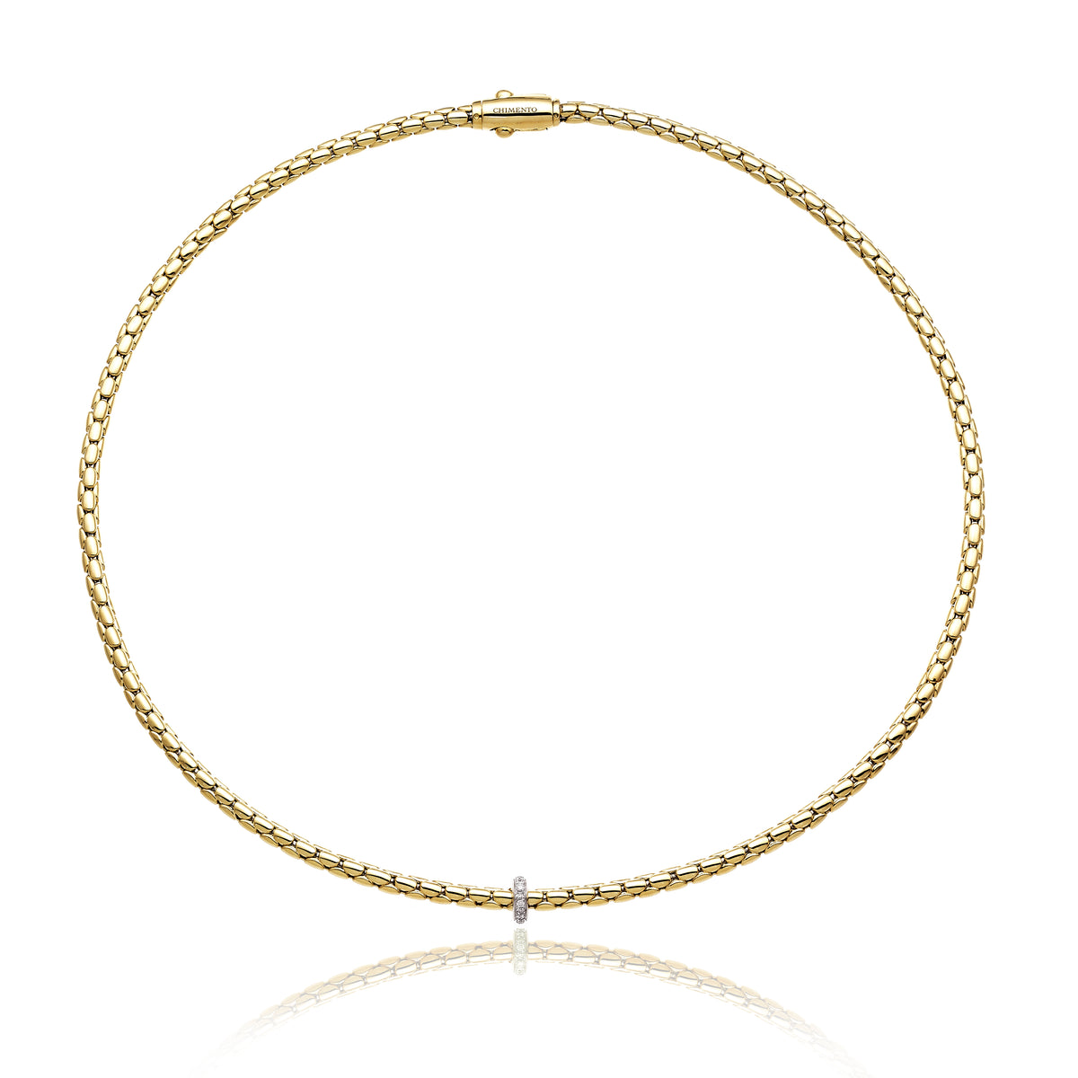 Chimento Stretch Spring Necklace (Small) in 18k Yellow and White Gold with White Diamonds - Orsini Jewellers