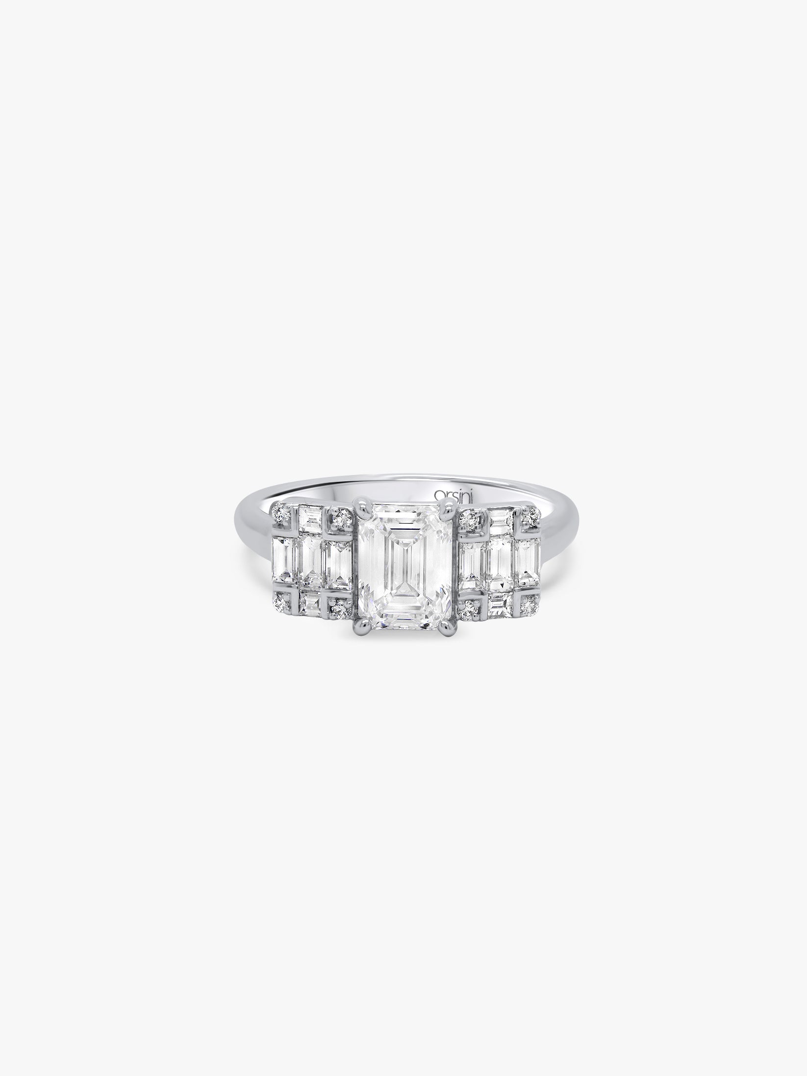 Griglia Emerald Cut Diamond Engagement Ring