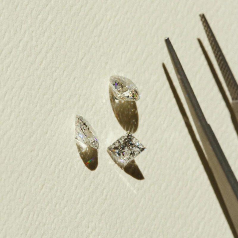 Princess Cut Diamond, Oval Cut Diamond and Round Brilliant Cut Diamond