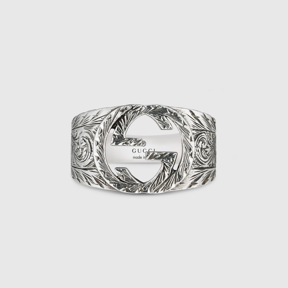 Gucci Interlocking G Ring with Paisley Aureco Silver - Orsini Jewellers