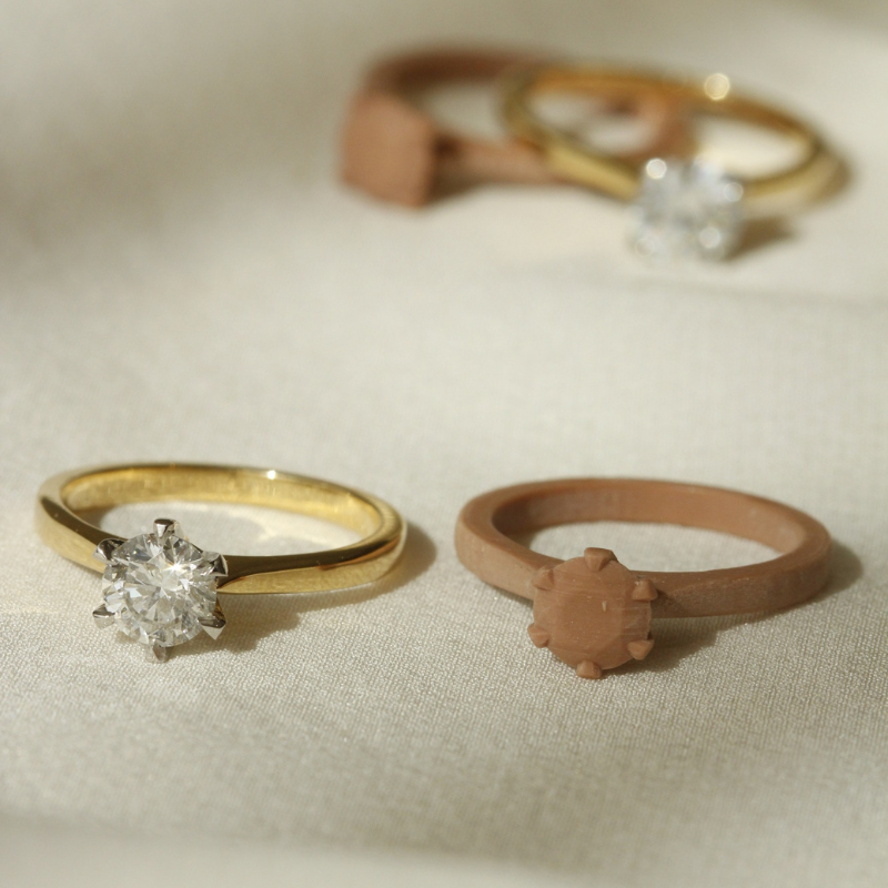 Engagement Ring with the resin replica