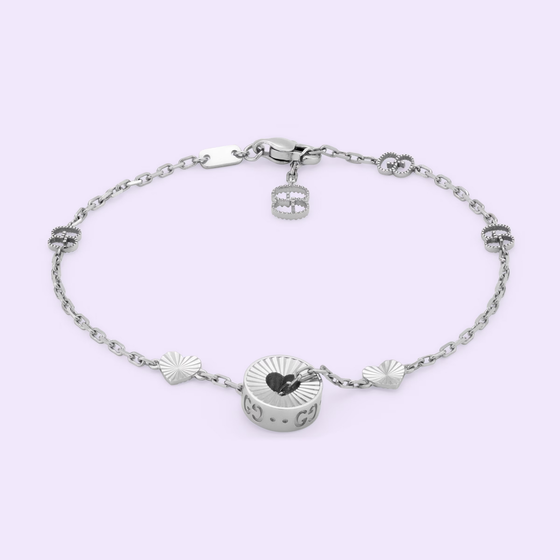 Gucci Icon Bracelet in 18k White Gold (Heart Pendant) - Orsini Jewellers