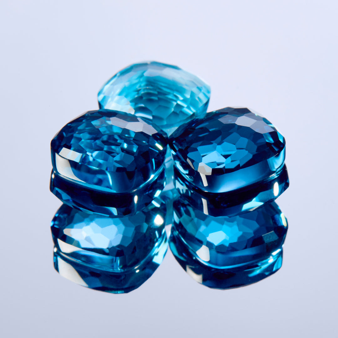 Blue topaz gemstones