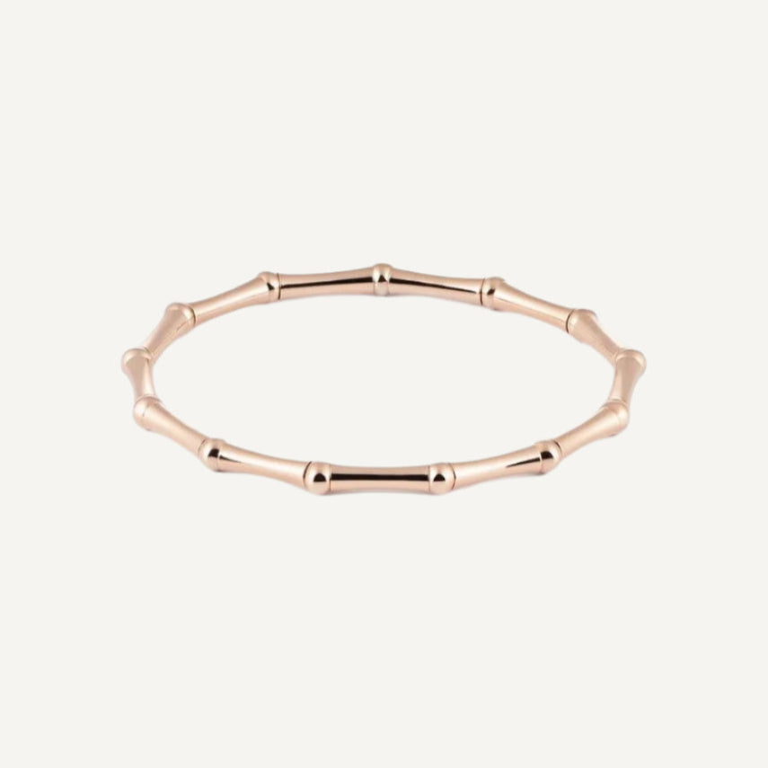 rose gold bamboo stretch bracelet in 18k rose gold