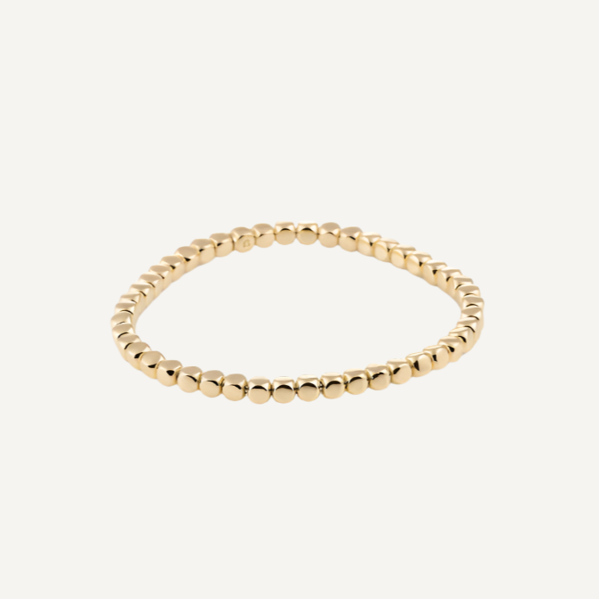 stretch bracelet in yellow gold cubes