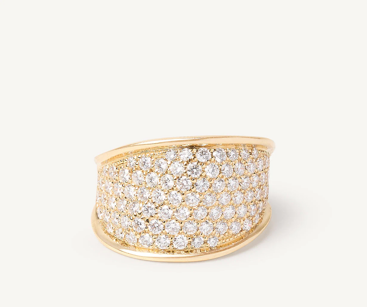 Marco Bicego Lunaria 18k Gold Band with Diamonds - Orsini Jewellers