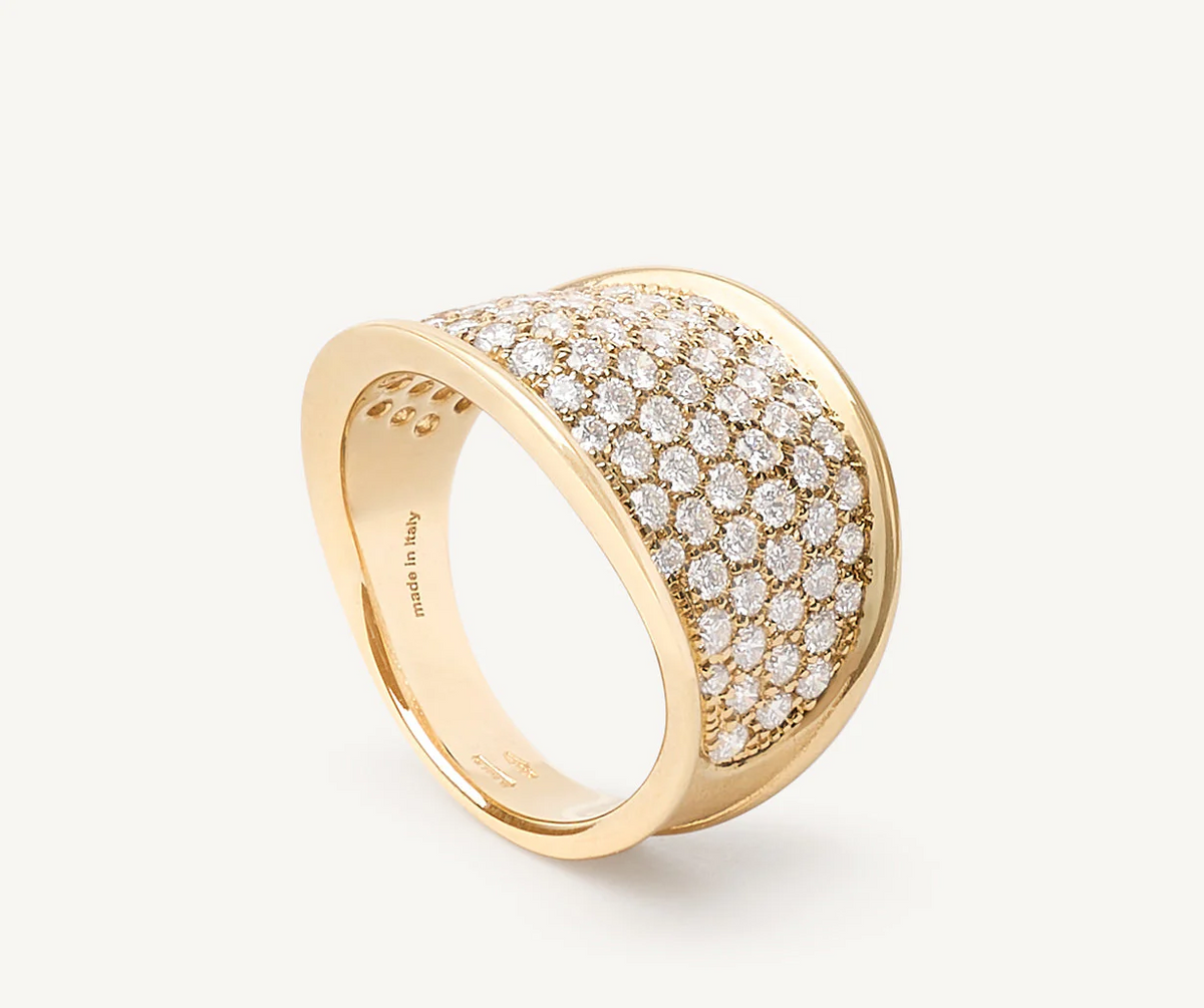Marco Bicego Lunaria 18k Gold Band with Diamonds - Orsini Jewellers