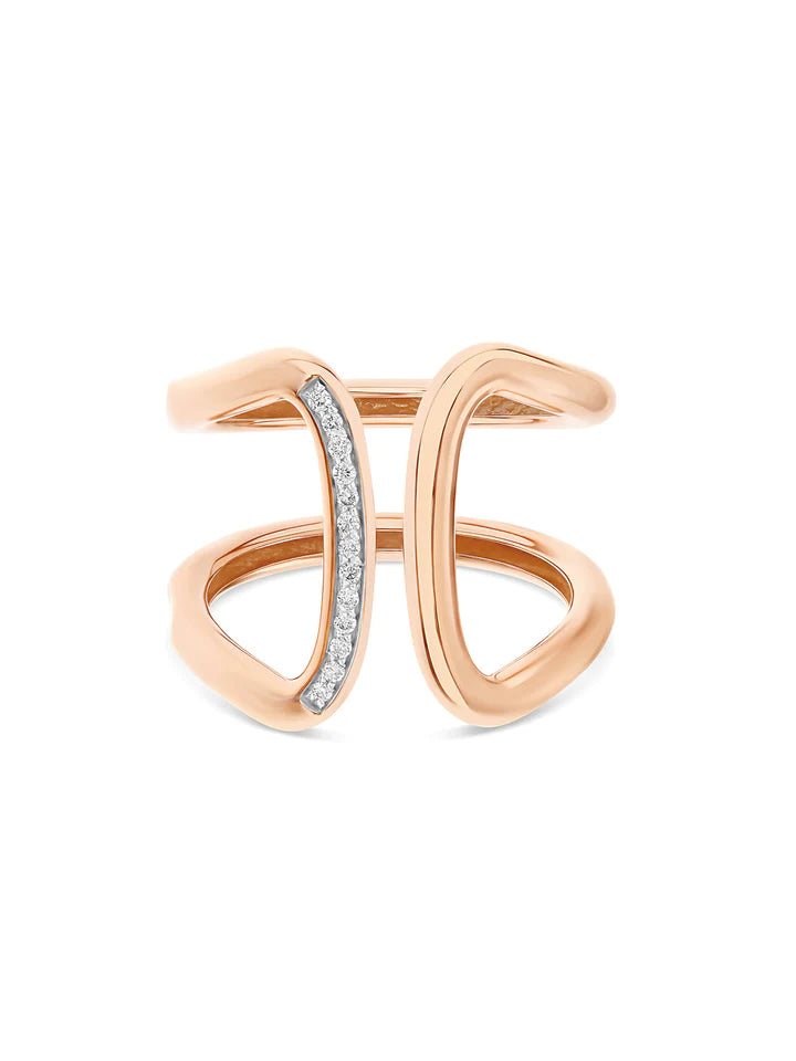 Nanis Libera Rose Gold and Diamonds Design Band Ring - Orsini Jewellers