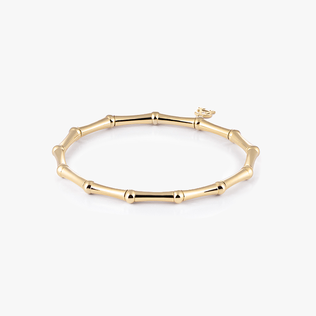 Al Coro Bamboo Stretchy Bracelet in 18k Yellow Gold A137G