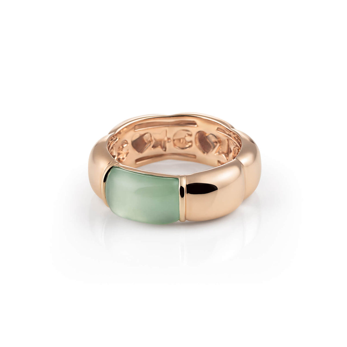 Al Coro La Piazza Ring Green Prehnit Gemstone Ring in 18k Gold - Orsini Jewellers