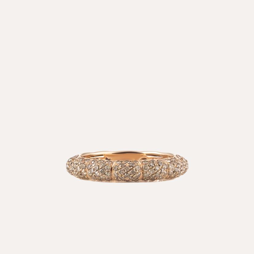 Al Coro La Piazza Rose Gold Ring with Brown Diamonds