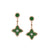 Al Coro Palladio Drop Earrings in 18k Rose Gold with Diamonds and Green Malachite - Orsini Jewellers