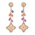 Al Coro Palladio Gemstone Drop Earrings in 18k Rose Gold with Diamonds - Orsini Jewellers