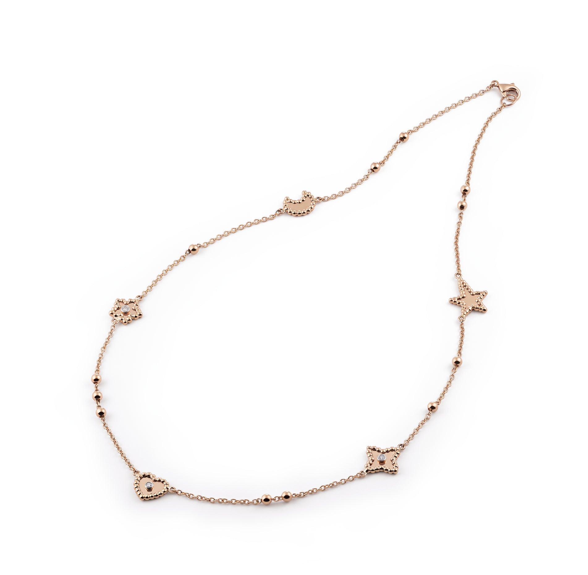 Al Coro Palladio Necklace in 18k Rose Gold with Diamonds - Orsini Jewellers