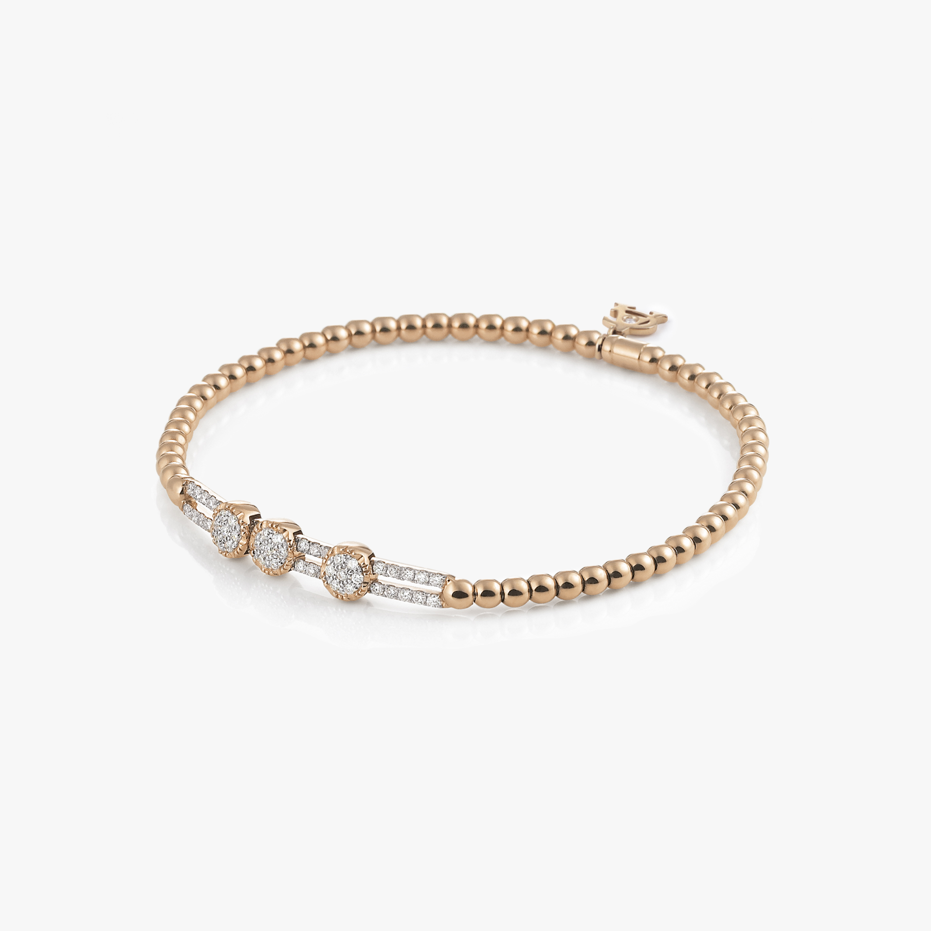 Al Coro Stretchy Bracelet in 18k Rose Gold with 67 Brilliant Diamonds A358R