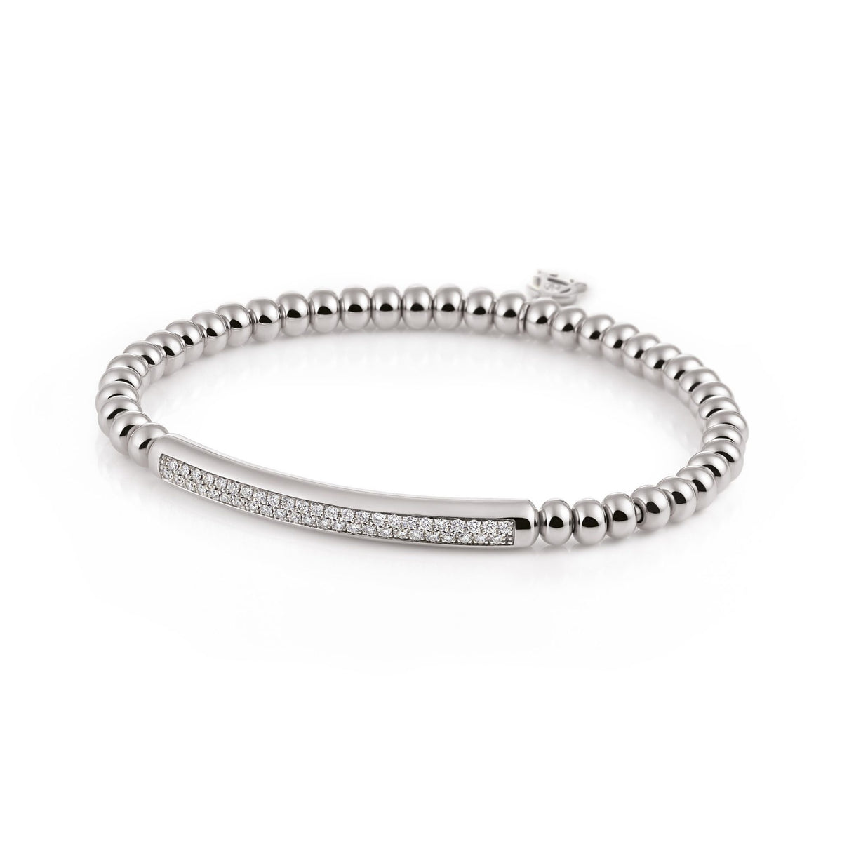 Al Coro Stretchy Bracelet in 18k White Gold with 48 Diamonds - Orsini Jewellers