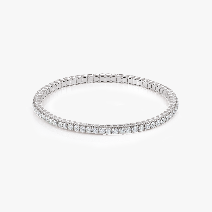 Al Coro Stretchy Bracelet in 18k White Gold with 66 Diamonds