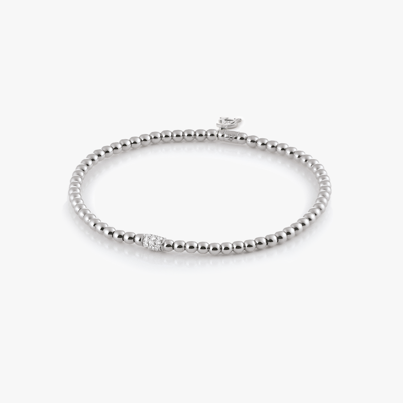 Al Coro Stretchy Bracelet in 18k White Gold with Diamonds A351W