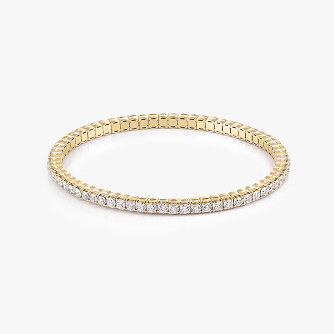 Al Coro Stretchy Bracelet in 18k Gold with 66 Diamonds