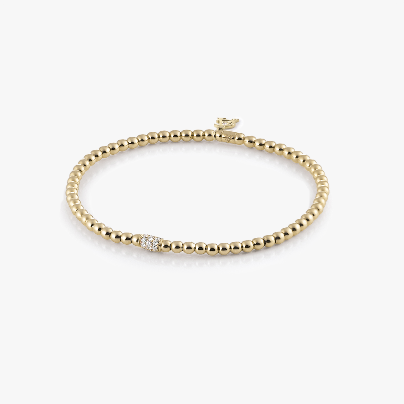 Al Coro Stretchy Bracelet in 18k Yellow Gold with Diamonds A351G
