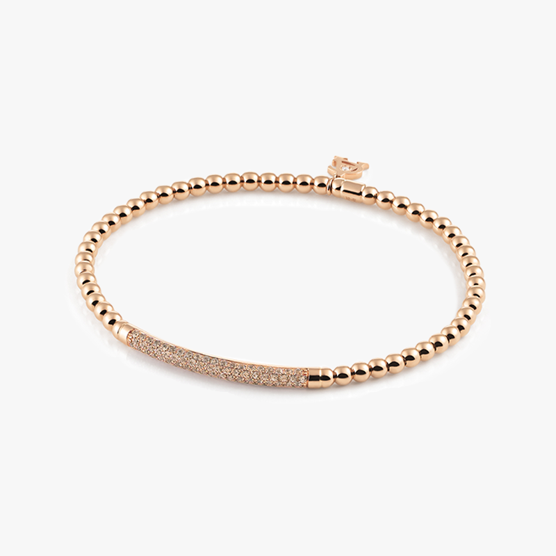 Al Coro Stretchy Bracelet with Brown Diamonds in 18k Rose Gold A350BR
