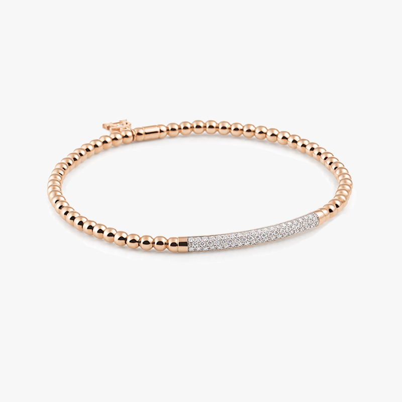Al Coro Stretchy Bracelet with Diamonds in 18k Rose Gold A350R
