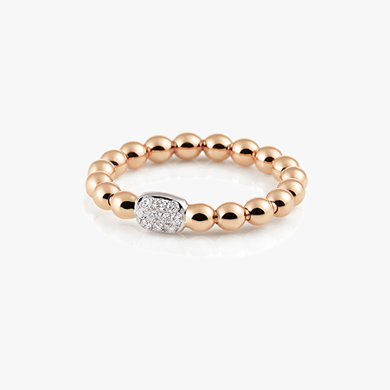Al Coro Palladio Ring with Diamonds in 18k Rose Gold