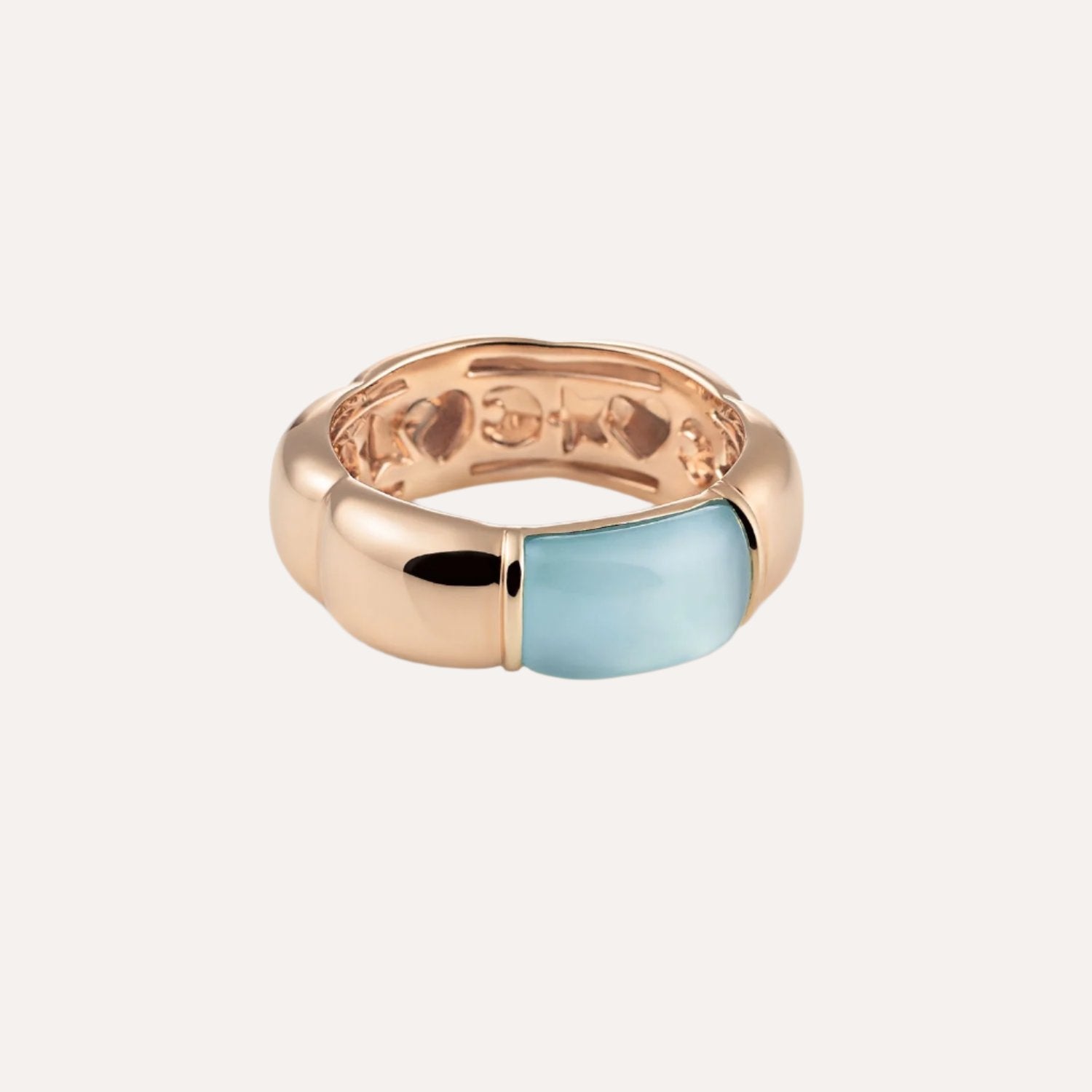 Al coro la piazza gemstone rose gold rings
