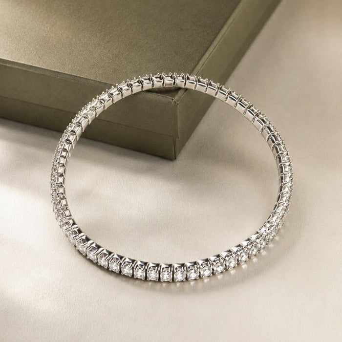 Al Coro Stretchy Tennis Bracelet in 18kt White Gold with 66 Brilliant Diamonds