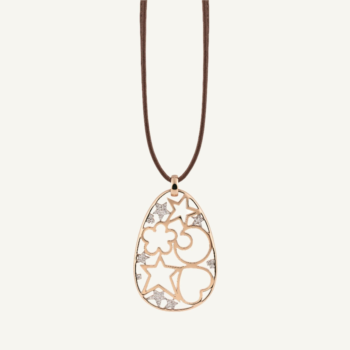 Al Coro Icons Pendant in 18k Rose Gold with Diamonds - Orsini Jewellers
