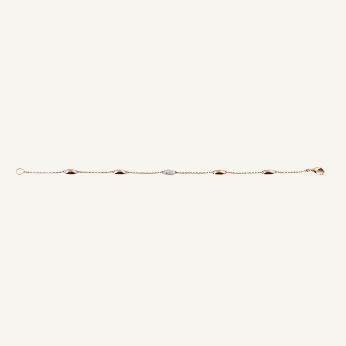 Al Coro La Piazza Diamond Detail Bracelet in 18k Rose Gold