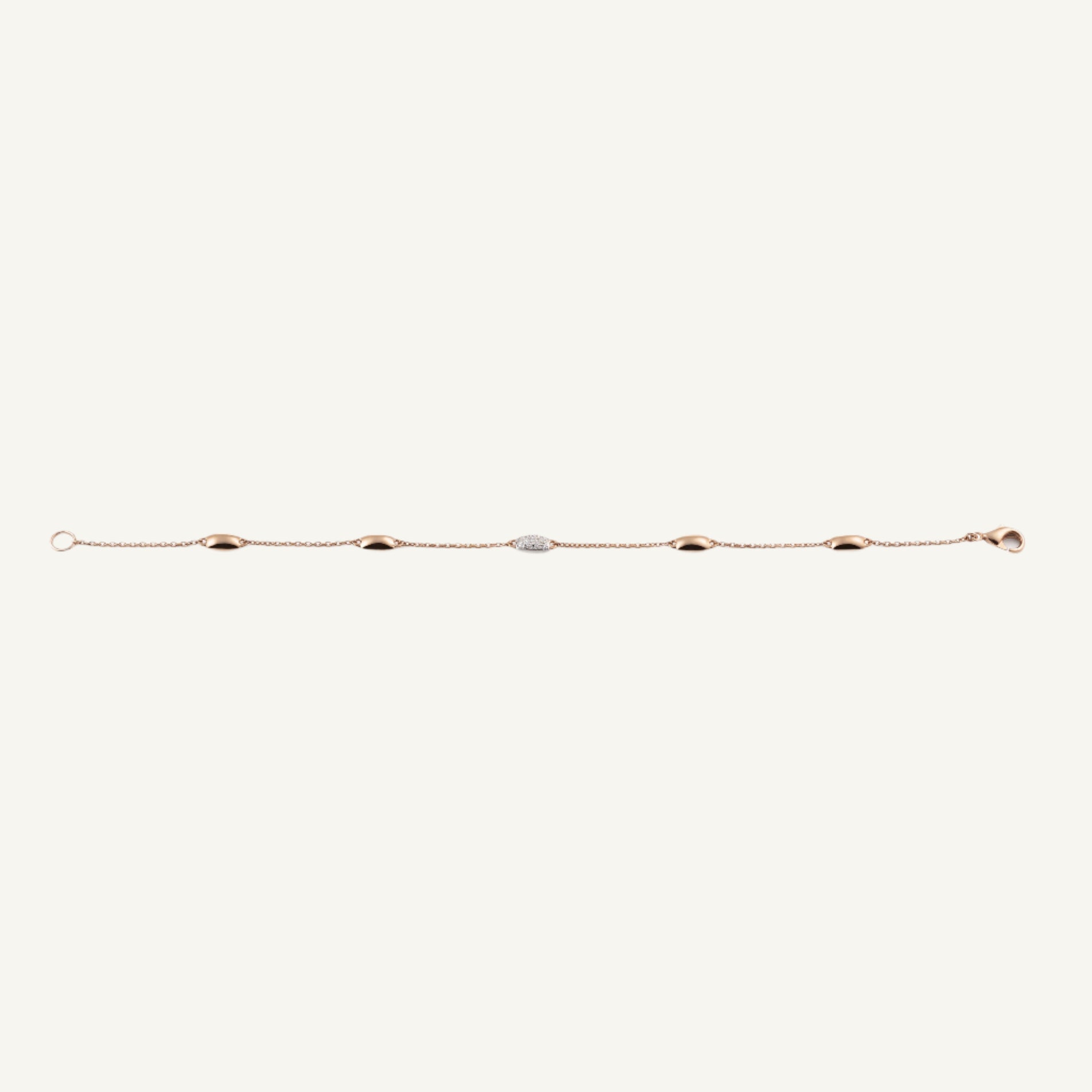 Al Coro La Piazza Diamond Detail Bracelet in 18k Rose Gold
