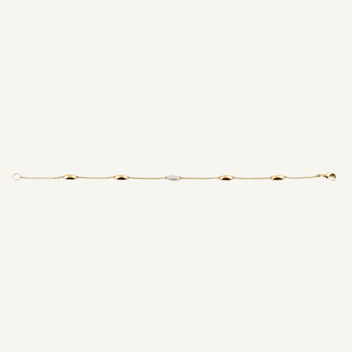 Al Coro La Piazza Diamond Detail Bracelet in 18k Yellow Gold