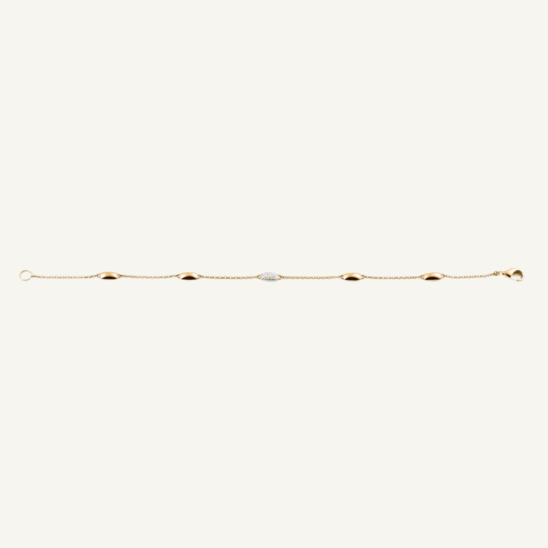 Al Coro La Piazza Diamond Detail Bracelet in 18k Yellow Gold