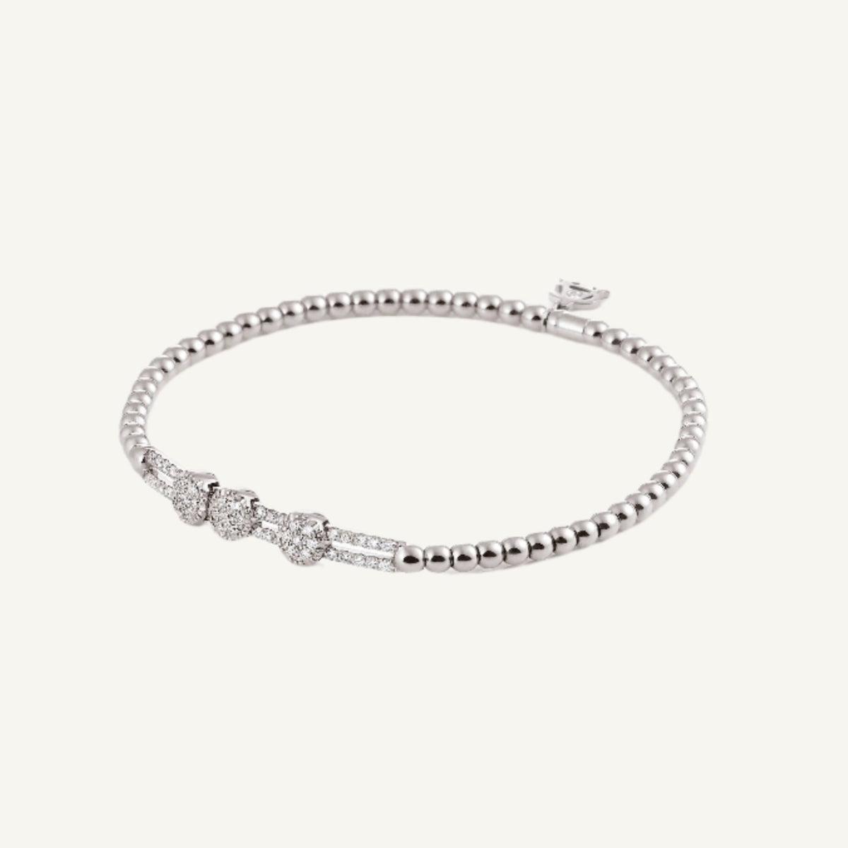 Al Coro Stretchy Bracelet in 18k White Gold with 67 Brilliant Diamonds - Orsini Jewellers A358W