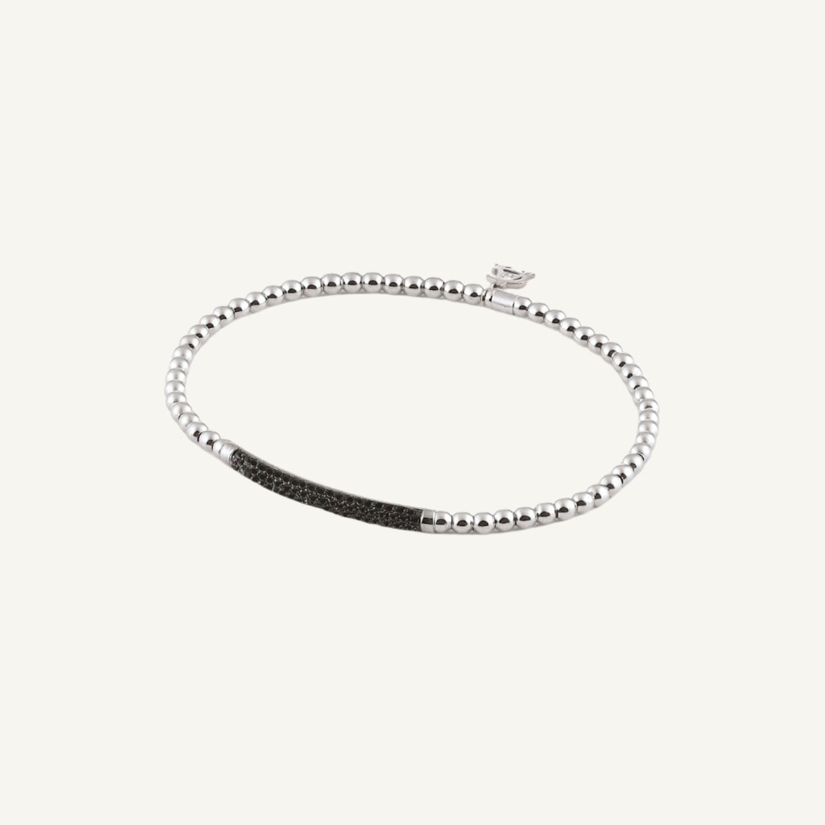 Al Coro Stretchy Bracelet in 18k White Gold with Black Sapphires - Orsini Jewellers A350WB