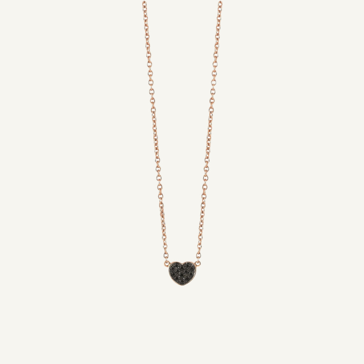 Al coro diamond black heart pendant double sided