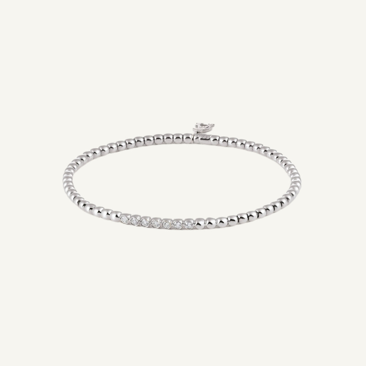 Al Coro Stretchy Bracelet in 18k White Gold with 7 Diamonds