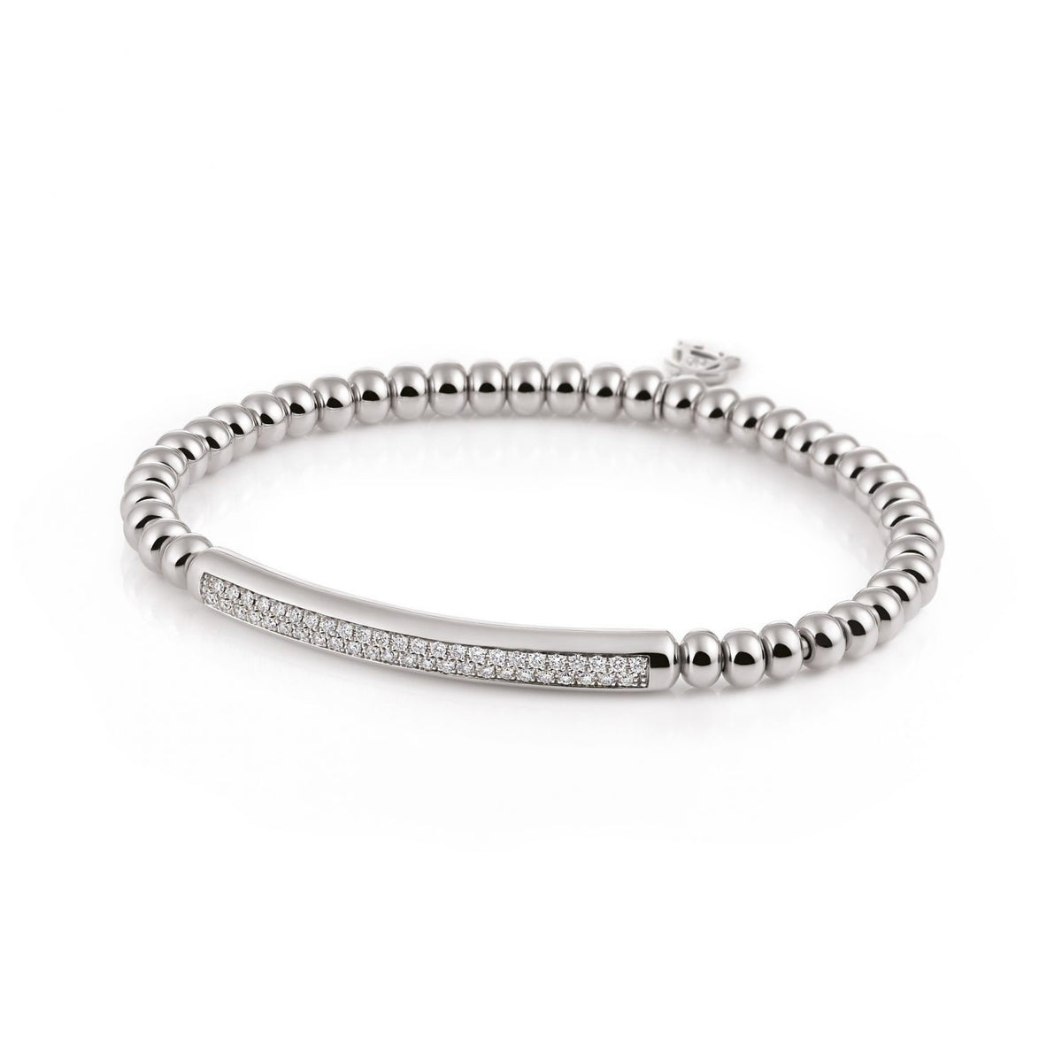 Al Coro Stretchy Bracelet in 18k White Gold with 48 Diamonds