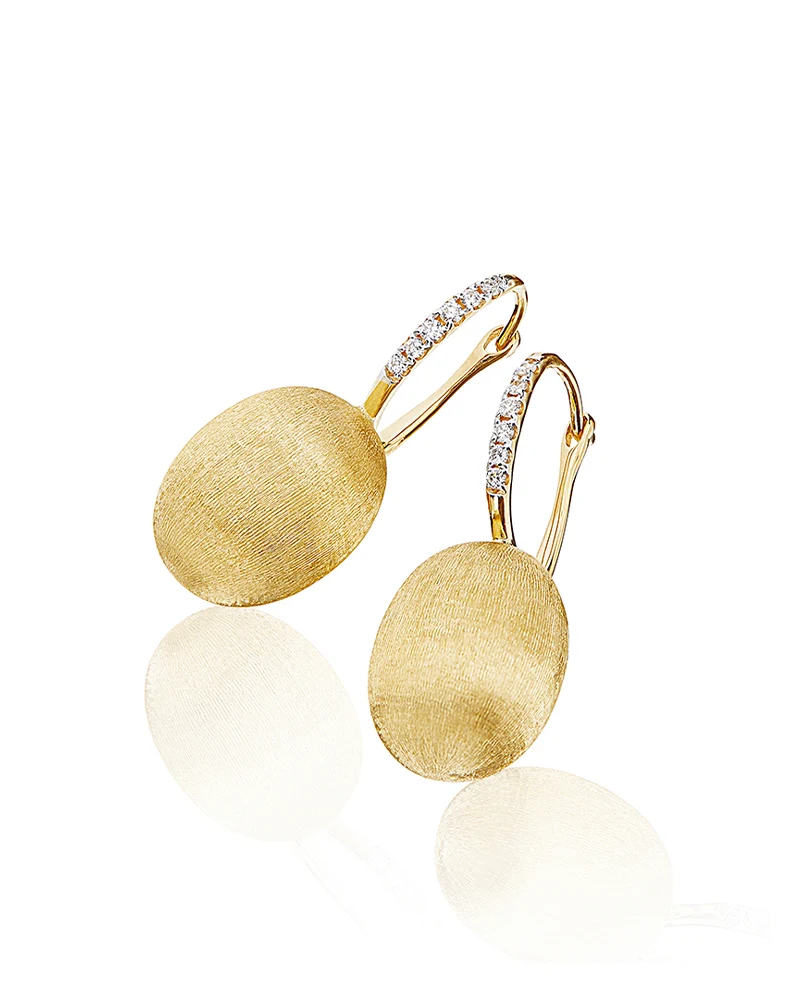 Nanis Boule Yellow Gold Drop Earrings (Medium)