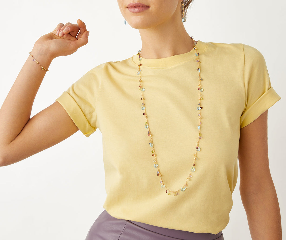 Marco Bicego Paradise Necklace Gemstones and 18k Yellow Gold - Orsini Jewellers