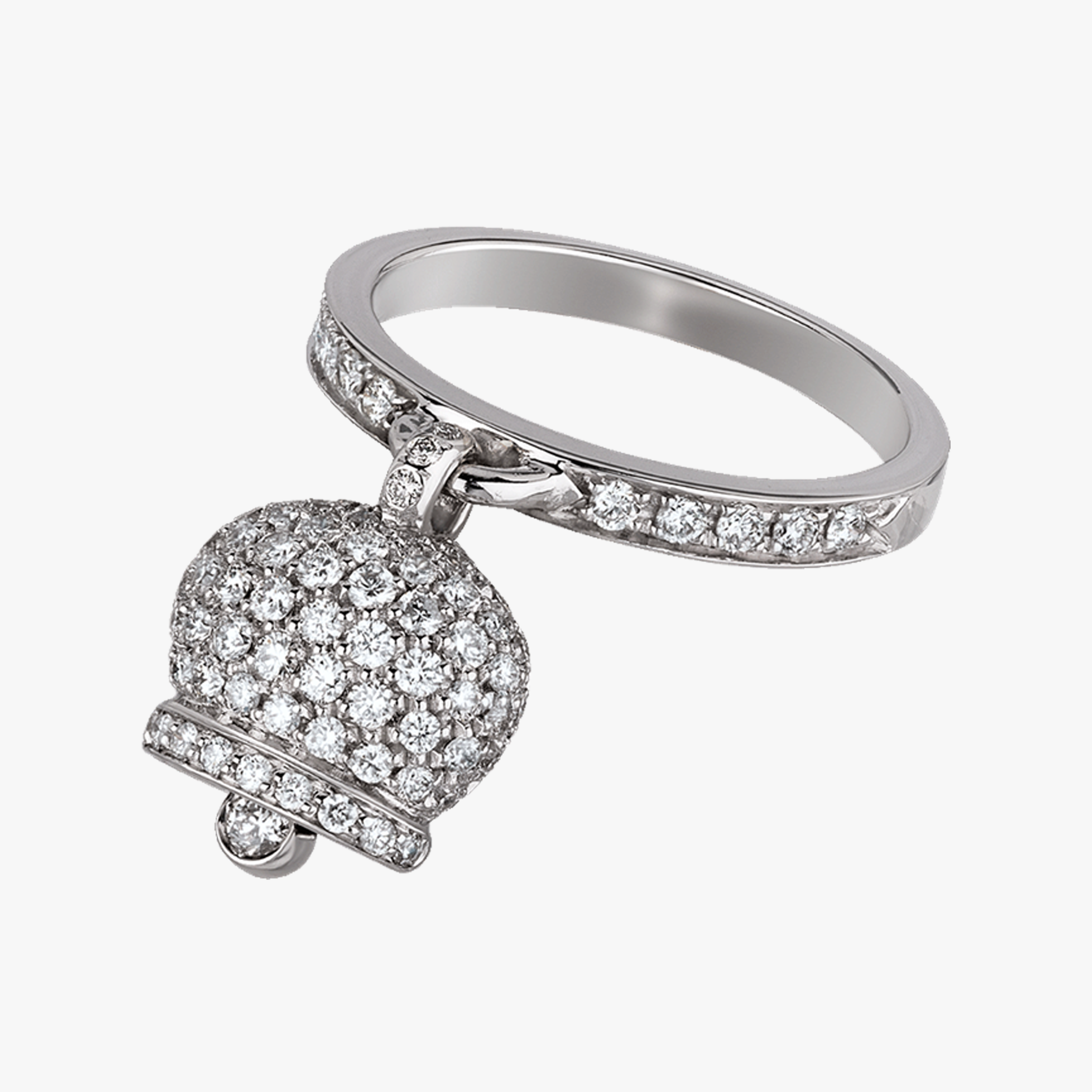 Chantecler Campanella Bell Ring White Gold & Pavé Diamonds