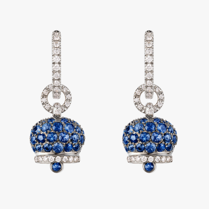 Chantecler Campanelle Small Earrings 18kt White Gold Sapphires & Diamonds