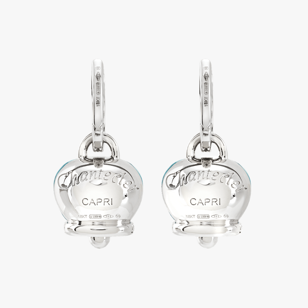 Chantecler Campanelle Earrings with Sky Blue Topaz and Pavé Diamonds in 18kt White Gold (M) 43698